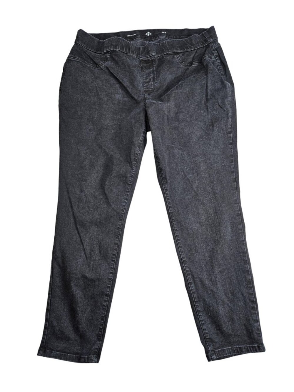 St. John's Bay Jegging Jeans Womens 22W Charcoal High Rise Pull On Stretch Denim